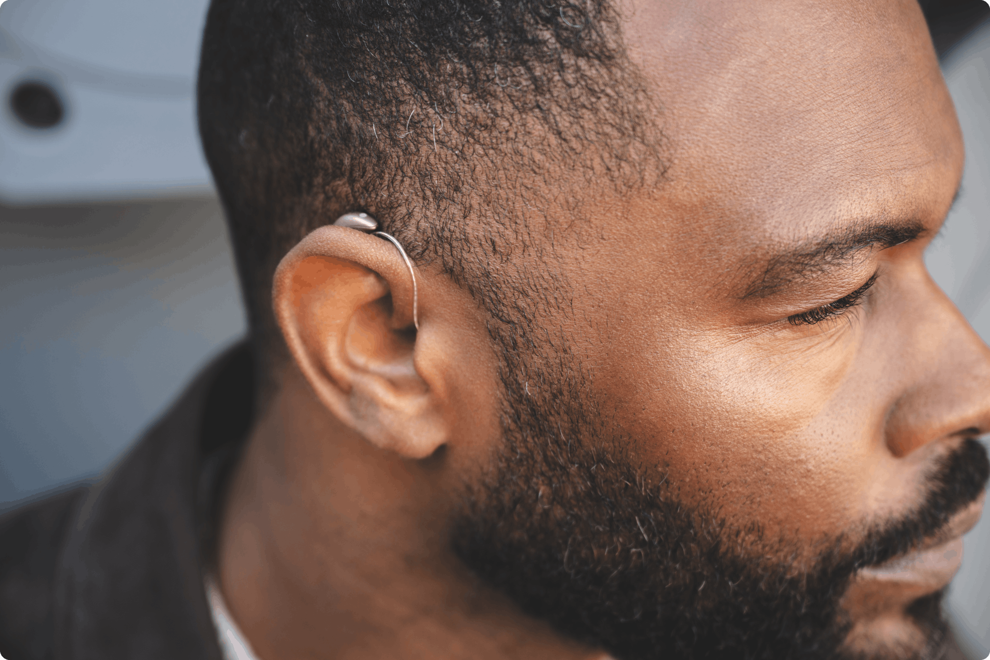 Man wearing ReSound hearing aid